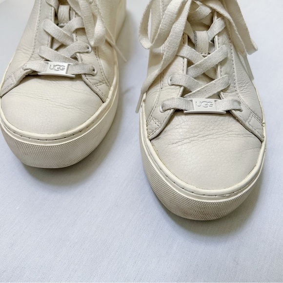 UGG Zilo Leather Sneakers White Women’s 7.5 - Picture 6 of 9